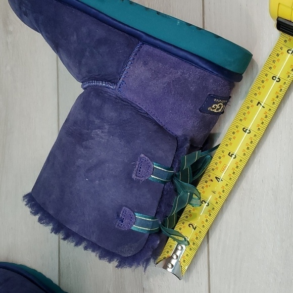 Ugg Australia Women Bailey Bow Bloom LI Ankle Leather Sheepskin Boots shoes sz 5 - Picture 14 of 15
